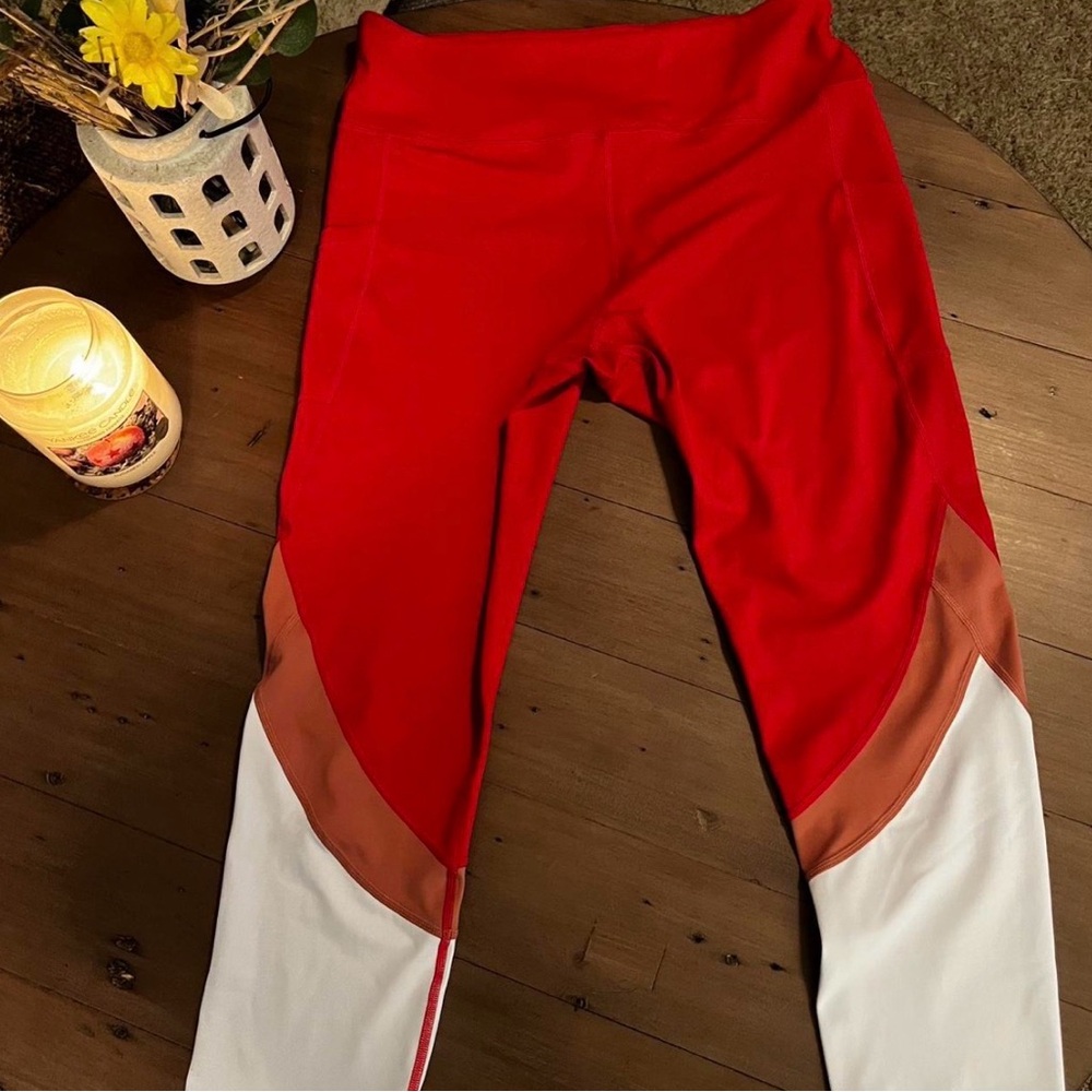 ZYIA Active Red and White Leggings